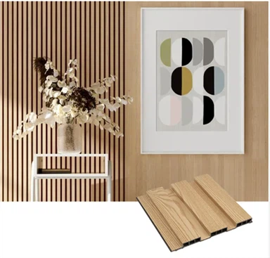 Дървена композитна стенна плоскост Пластмасов дървесен стенен панел WPC